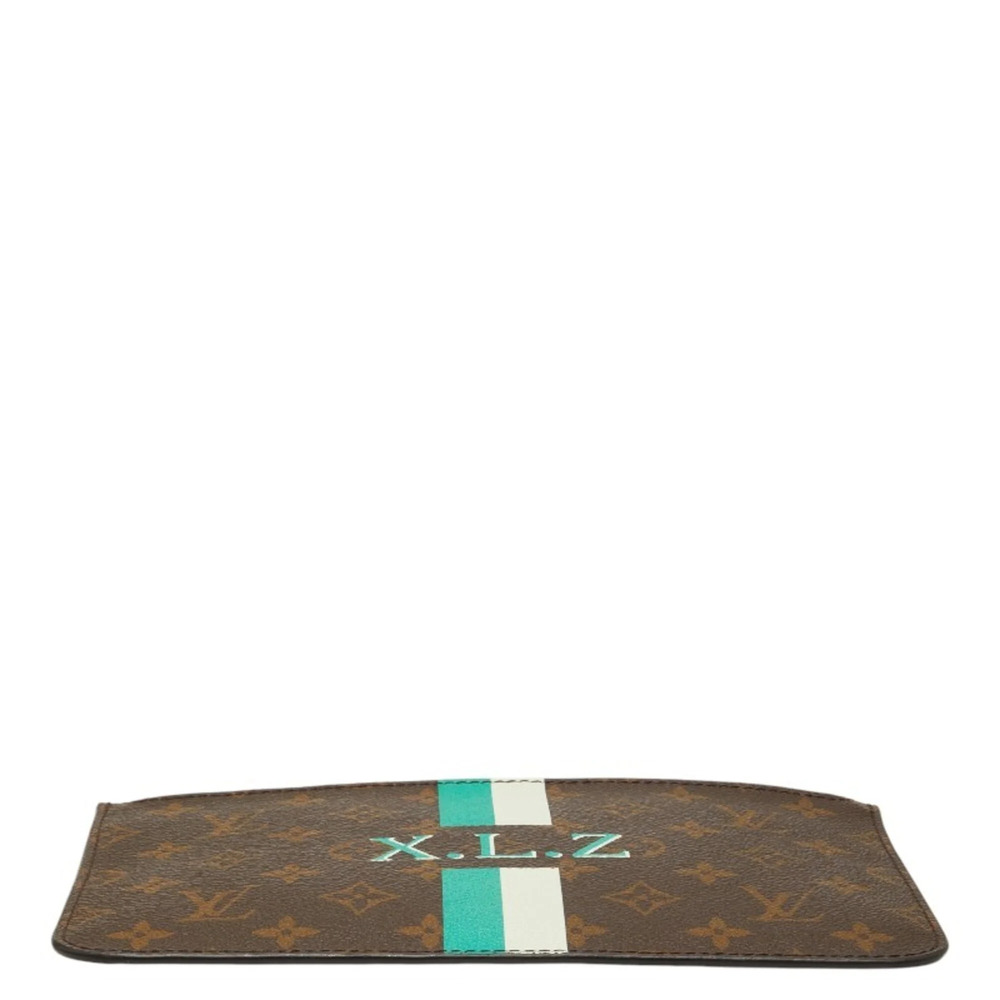 LOUIS VUITTON Brown Monogram Leather Neverfull Pouch - Picture 3 of 8